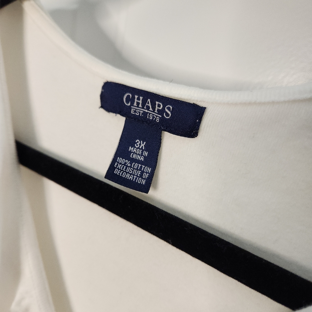 CHAPS White Sleeveless Ruffled Bodice Plus Size 3X - Picture 3 of 5